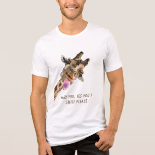 Grappige Giraffe T-shirt Aangepaste tekst