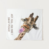 Grappige Giraffe Tapestry - aangepaste tekst Wandkleed (Voorkant (horizontaal))