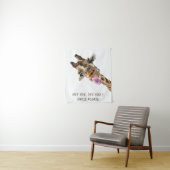 Grappige Giraffe Tapestry - aangepaste tekst Wandkleed (In situ)