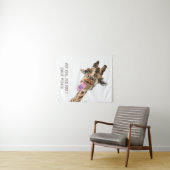 Grappige Giraffe Tapestry - aangepaste tekst Wandkleed (In Situ (horizontaal))