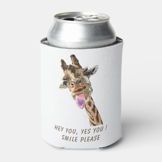 Grappige Giraffe Tongue Out Koelbox - aangepaste t Blikjeskoeler (Blikje Voorkant)