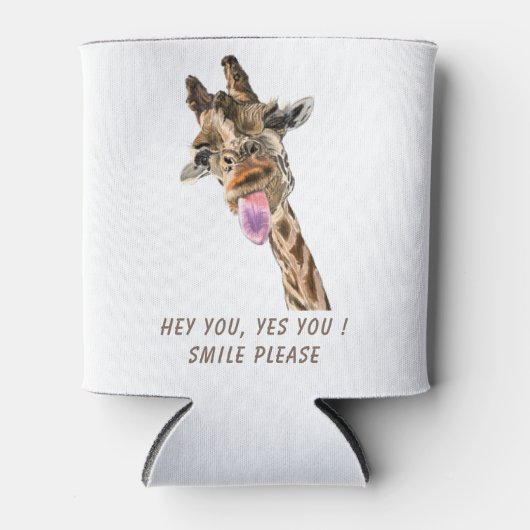 Grappige Giraffe Tongue Out Koelbox - aangepaste t Blikjeskoeler (Voorkant)