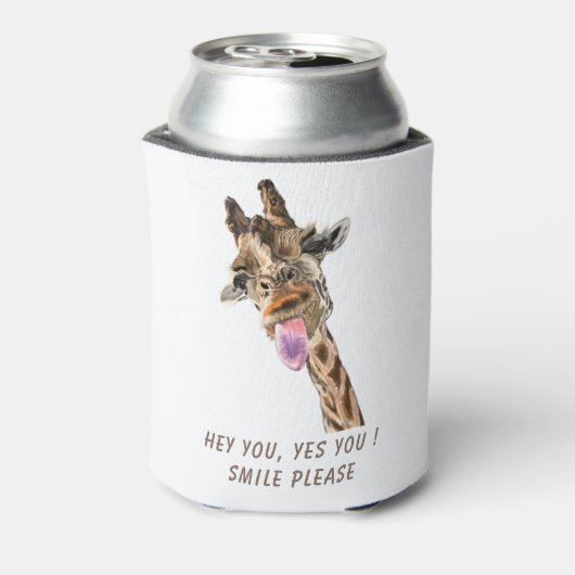 Grappige Giraffe Tongue Out Koelbox - aangepaste t Blikjeskoeler (Blikje Achterkant)