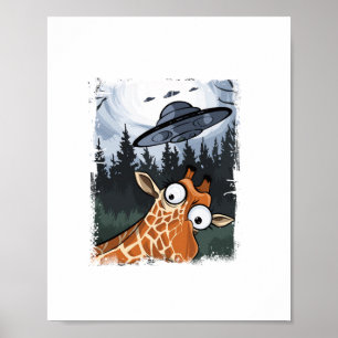 Grappige Giraffe UFO Dierentuin Dier Grappig Meme  Poster