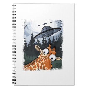 Grappige Giraffe UFO Zoo Animal Weird Meme Graphic Notitieboek