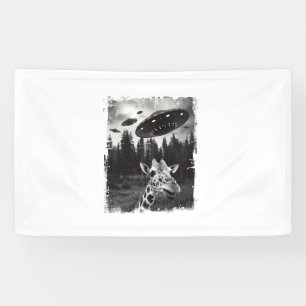 Grappige Giraffe UFO Zoo Animal Weird Meme Graphic Spandoek