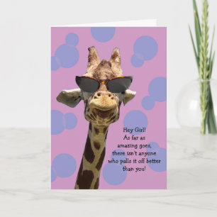 Grappige Giraffe Verjaardag Kaart voor meisje