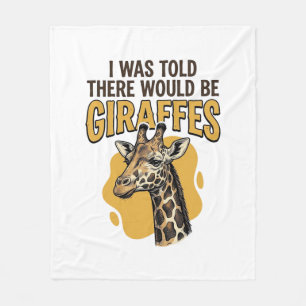 Grappige Giraffe Vintage Gravure Shirt Ontwerp_1 Fleece Deken