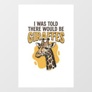 Grappige Giraffe Vintage Gravure Shirt Ontwerp_1 Raamsticker