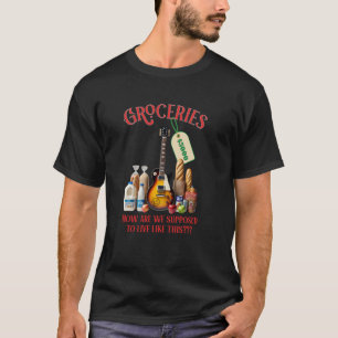 Grappige Gitarist Boodschappen Voedsel Rock Blues T-shirt
