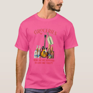 Grappige gitarist Groceries Food Rock Blues Band T-shirt