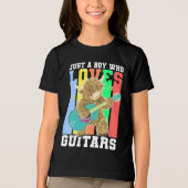 Grappige gitarist Highland Koe Tri-Blend Shirt (Voorkant)