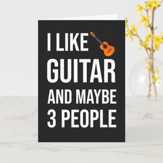 Grappige Gitarist Kaart Voor Gitarist Liefhebber H (Gele Bloem)