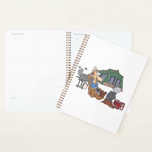Grappige Glamping Cartoon Luxe Camping Planner (Display)