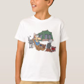 Grappige Glamping Cartoon Luxe Camping T-shirt (Voorkant)