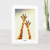 Grappige glimlachende giraffe kaart (Achterkant)