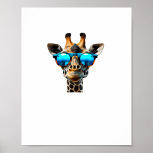 Grappige glimlachende Giraffe met zonnebril Poster