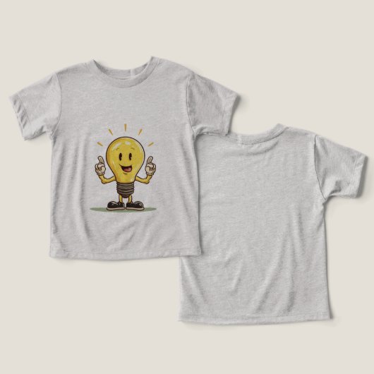 Grappige gloeilamp LED Cartoon T-shirt (Ontwerp Voorkant & Achterkant)