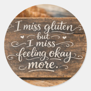 Grappige Gluten Vrije Grap - Eten Humor Ronde Sticker