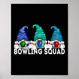 Grappige Gnome Bowlingploeg Voor Familie Cute Bowl Poster