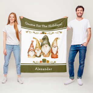 Grappige Gnomes kerstvakantie Fleece Deken