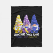 Grappige Gnomies Blaaskanker Awareness Maand Purpl Fleece Deken (Voorkant)