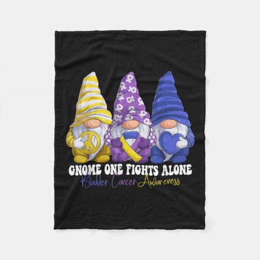 Grappige Gnomies Blaaskanker Awareness Maand Purpl Fleece Deken (Voorkant)