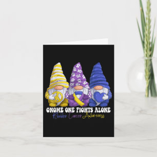 Grappige Gnomies Blaaskanker Awareness Maand Purpl Kaart