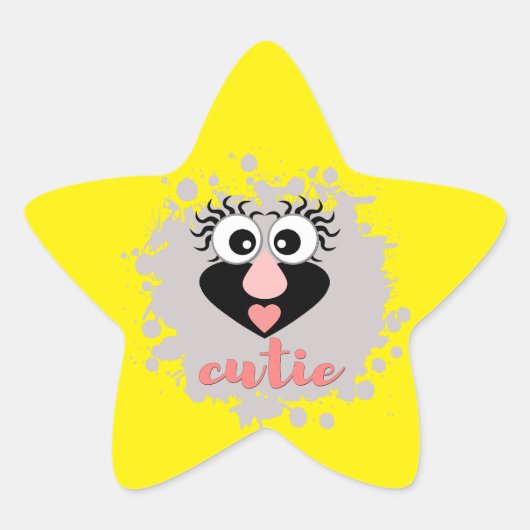 Grappige gnoom ster sticker (Voorkant)