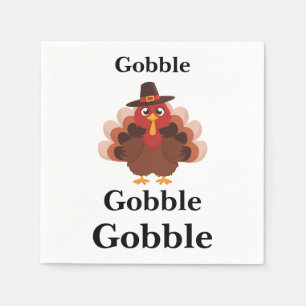 Grappige Gobble Thanksgiving Schattige Minimalisti Servet