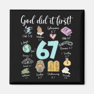 Grappige God deed het eerst 67 Meme Jezus Christen Magneet