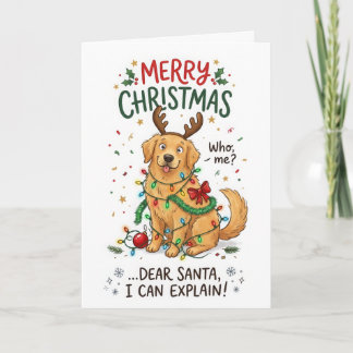Grappige Golden Retriever Kerstmis – Ik Kan Het Ui Kaart