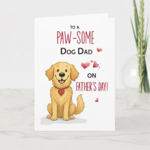 Grappige Golden Retriever Vaderdag van de hond Kaart