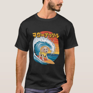 Grappige Goldendoodle Hond Japanse Kanagawa Wave T-shirt