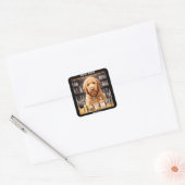 Grappige Goldendoodle Puppy Dog Vierkante Sticker (Envelop)