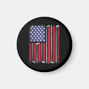 Grappige Golf Amerikaanse Vlag Golfspeler Vintage  Magneet