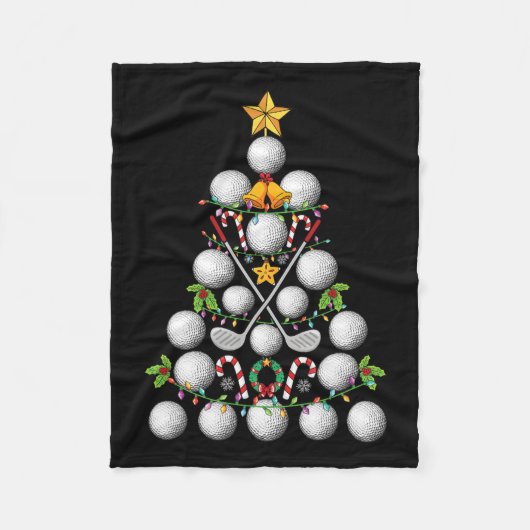 Grappige Golf Ball Kerstboom Kerst Golf Liefde Fleece Deken (Voorkant)
