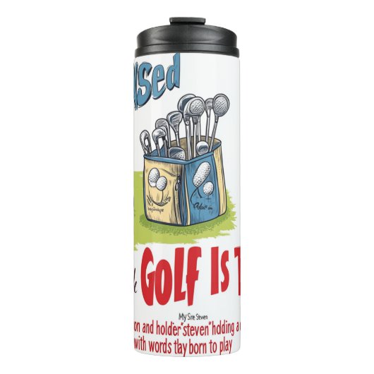 Grappige Golf Bekercan Thermosbeker (Voorkant)