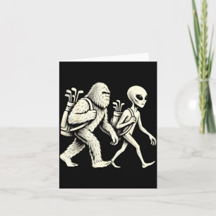 Grappige Golf Bigfoot Sasquatch Alien Ufo Golfer Kaart