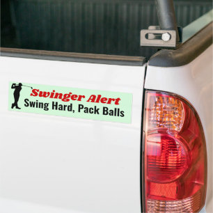 Grappige Golf Bumpersticker - Swinger Alert!