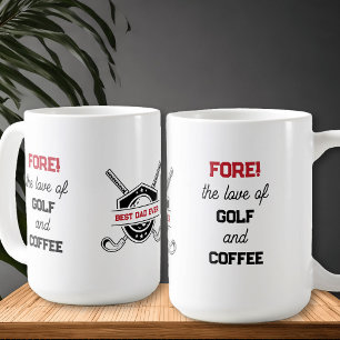 Grappige Golf en koffie Vette Typografie Gepersona Koffiemok