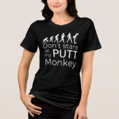 Grappige Golf Evolution Niet Staren naar mijn Putt Tri-Blend Shirt (Voorkant)