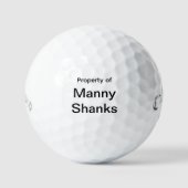 Grappige Golf Gift Joke Naam Manny Shanks Golfballen (Voorkant)