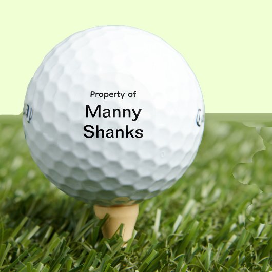 Grappige Golf Gift Joke Naam Manny Shanks Golfballen