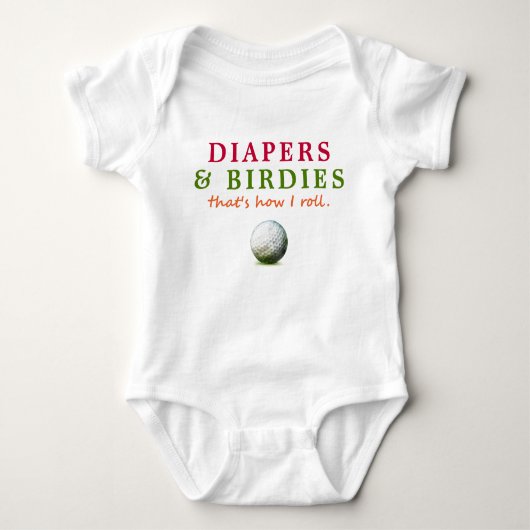 Grappige Golf Luiers en Birdies Romper (Voorkant)