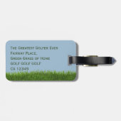 Grappige Golf Monogram Golf Reizen Bagage Label (Achterkant horizontaal)