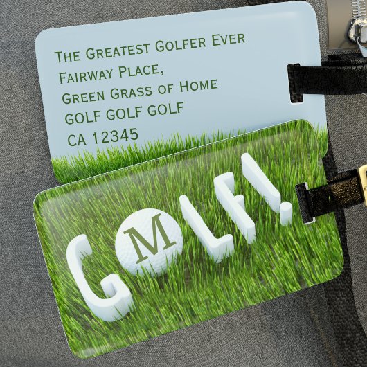 Grappige Golf Monogram Golf Reizen Bagage Label