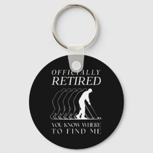Grappige Golf Officieel Gepensioneerde Golfer Golf Sleutelhanger