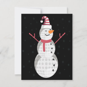 Grappige Golf Sneeuwman Kerst Nieuwjaar Cadeau Notitiekaartje