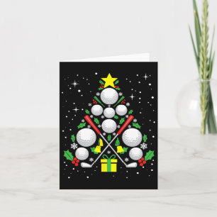 Grappige Golf Speler Xmas Lights Golf Kerstboom Kaart